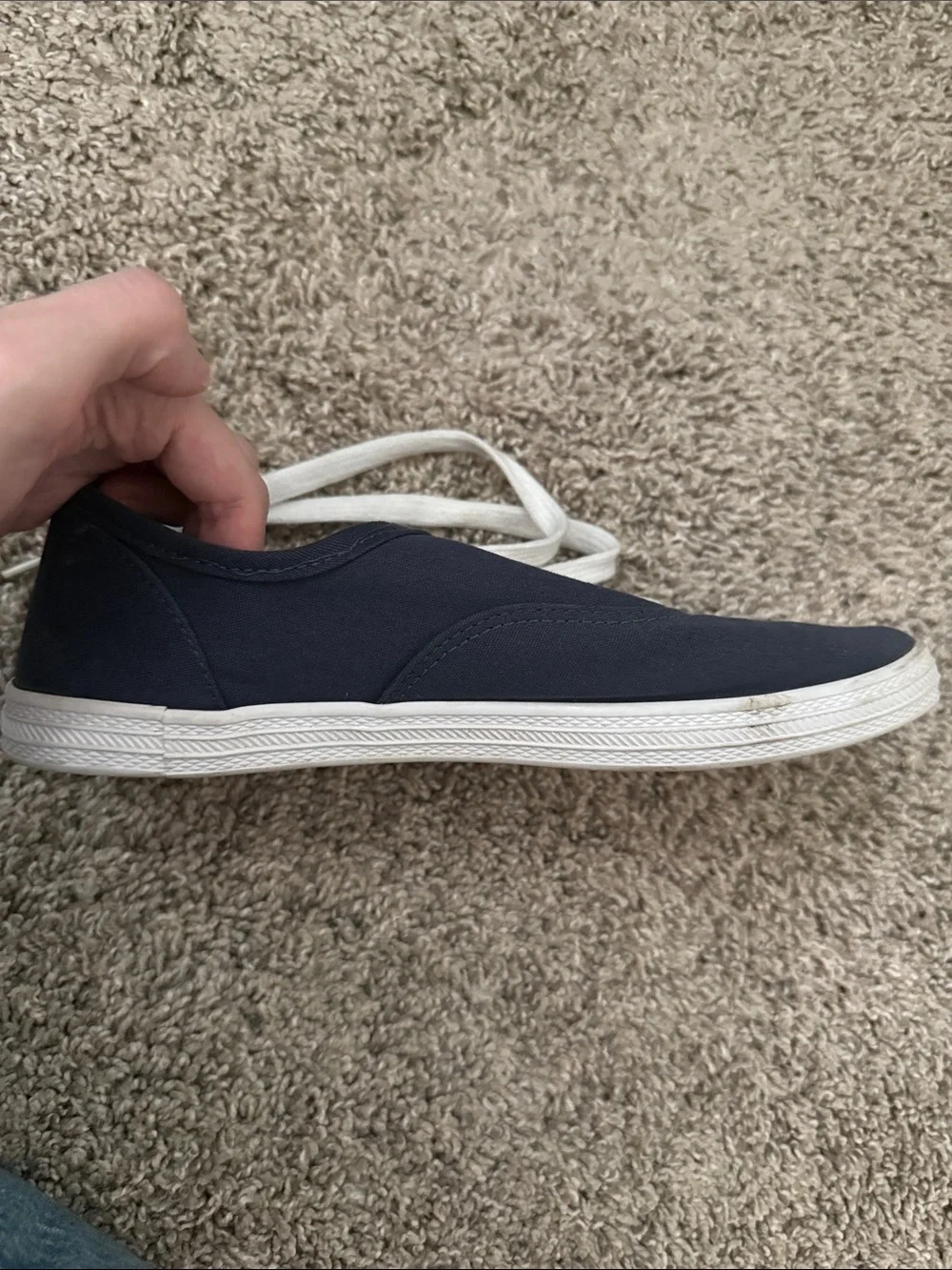 Mossimo Supply Co. Navy Canvas Low-Top Sneakers with White Laces